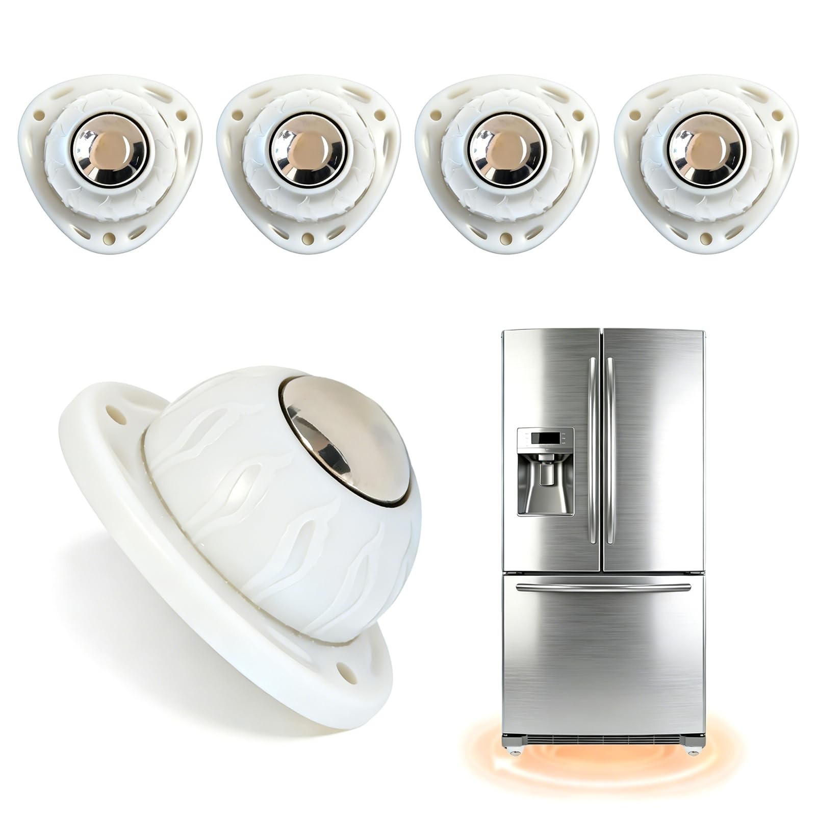 Heavy Duty Self Adhesive Furniture Casters 4 Pack Stick-On Swivel Wheels | He...