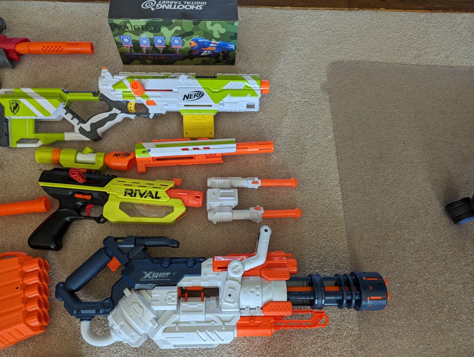 Nerf Gun Lot + Shooting Digital Target