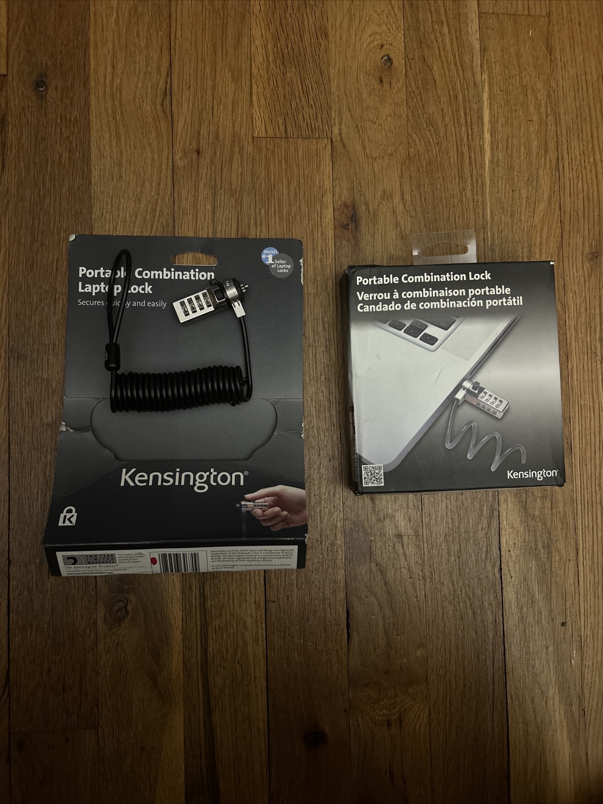 LOT 2 KENSINGTON PORTABLE LAPTOP COMBINATION LOCKS NEVER OPENED GOOD CONDITION
