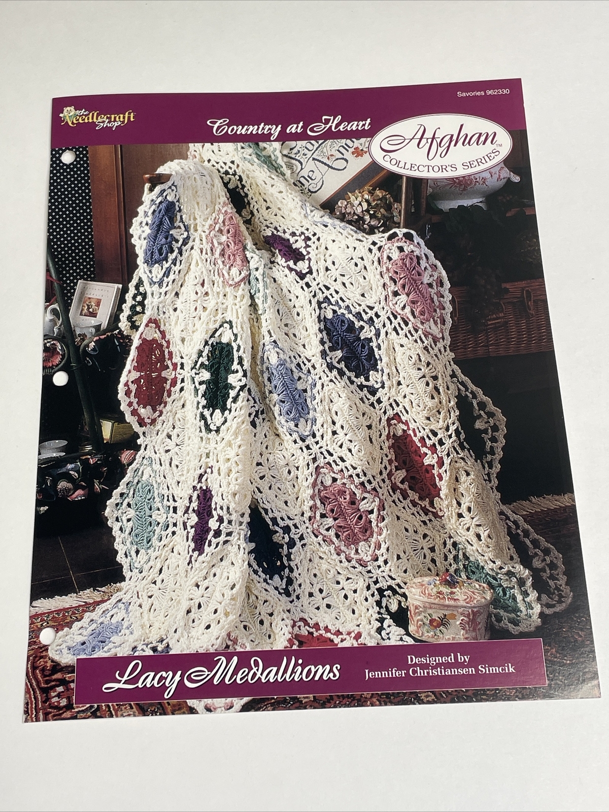 Lacy Medallions Country Afghan  Crochet Pattern Needlecraft Shop