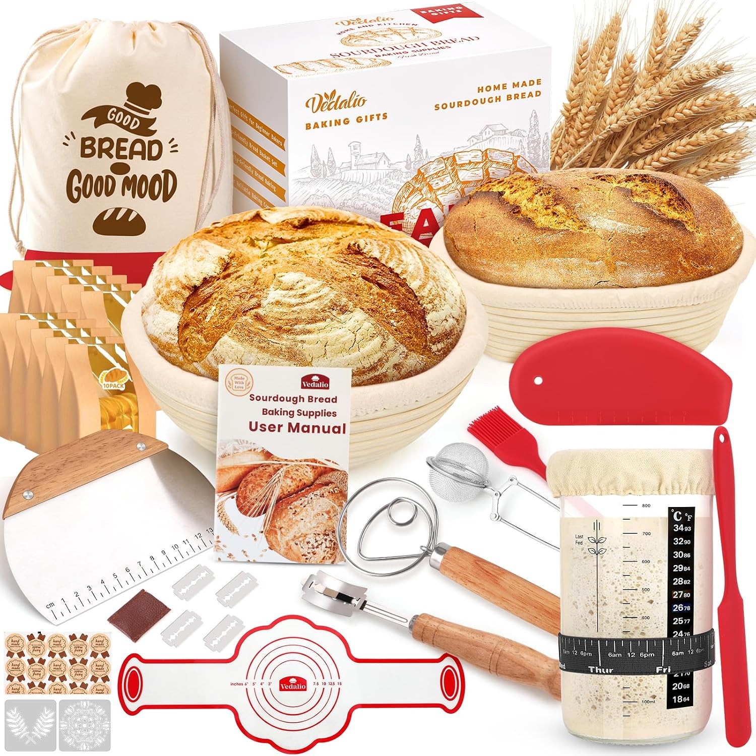 Sourdough Starter Kit Sourdough Bread Baking Supplies Bread Proofing Basket