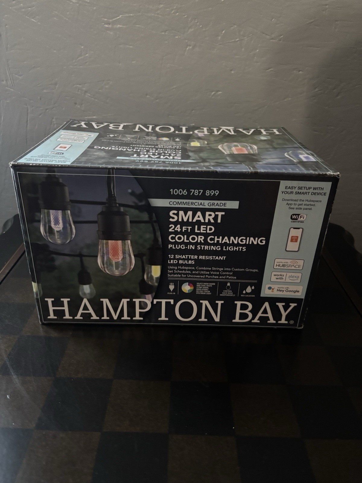 Hampton Bay Smart Color Changing Indoor/Outdoor String Light 24ft NIB