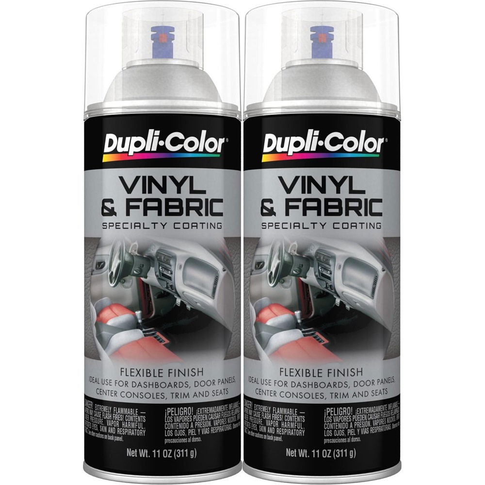 Duplicolor HVP115 (2 Pack), Vinyl & Fabric Spray Paint, Clear Gloss, 11 oz