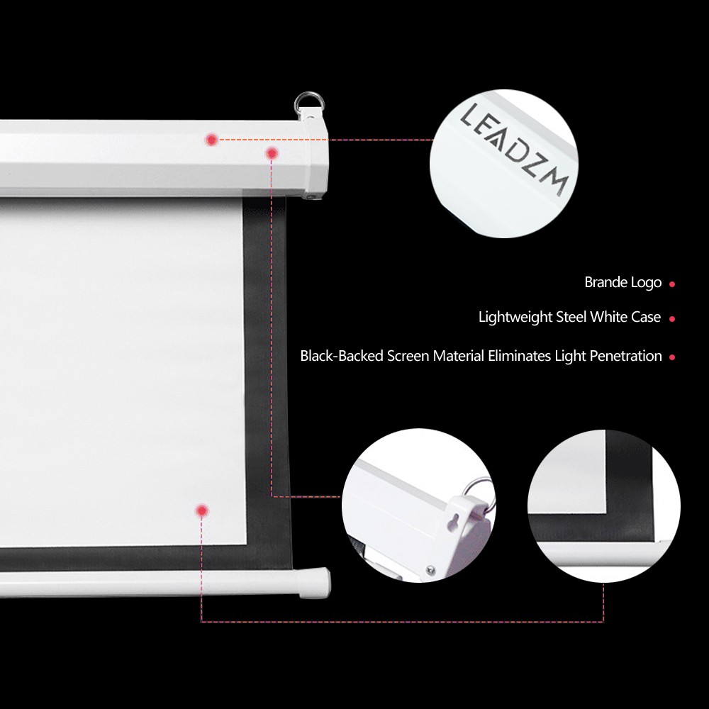 100" 4:3 Electric Projection Screen 80X60 Automatic Remote Control