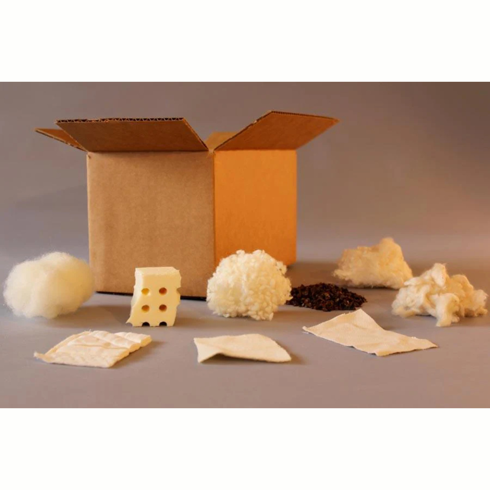Soaring Heart Sample Box Bulk Organic Bedding Latex Wool Cotton