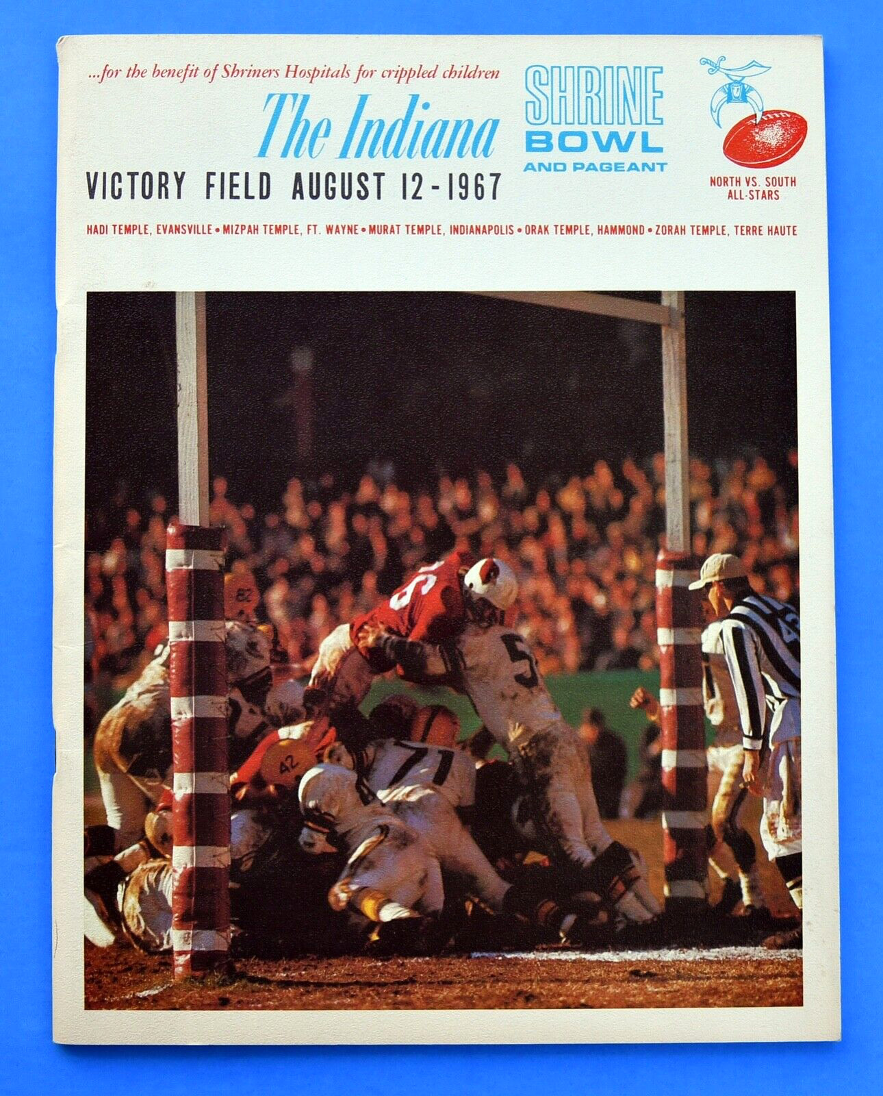 1967 Shrine Bowl & Pageant Football Program. The Indiana. Don Silas. North South
