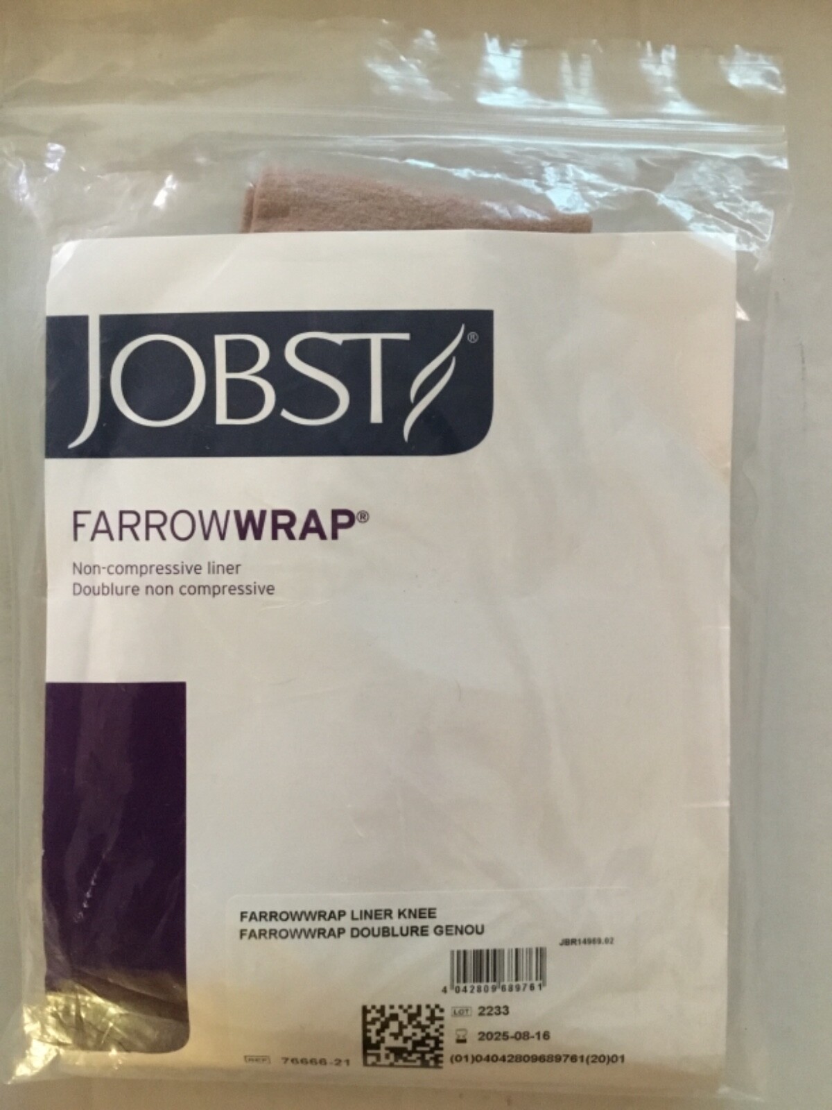 New Lot of 10 Jobst Farrow Wrap Medical Non Compressive Liner Knee 76666-21
