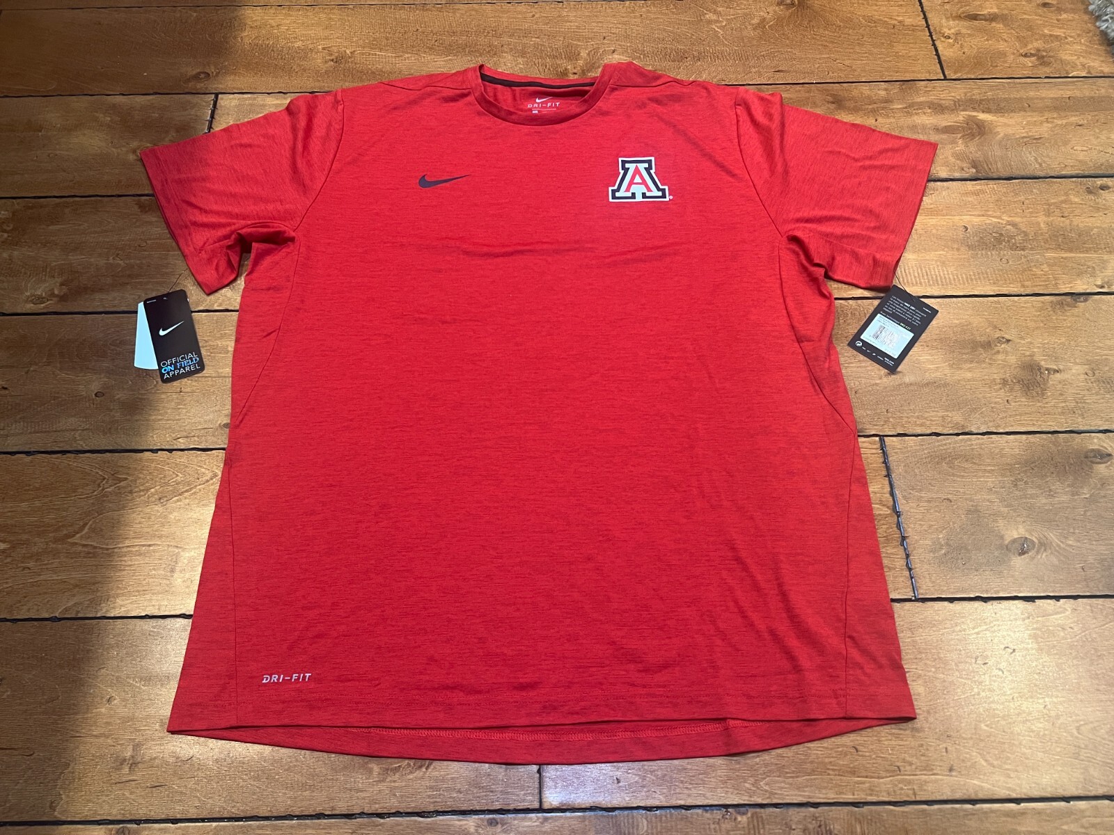 NIKE ARIZONA WILCATS DRI FIT ON FIELD FOOTBALL T-SHIRT RED 2XL NWT
