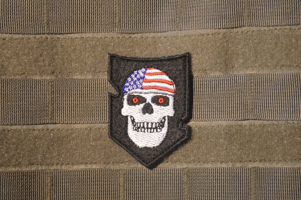 Joint Special Operations Task Force JSOTF-A velkrö 2-TAB: ZOMBIE Red BERET SKULL