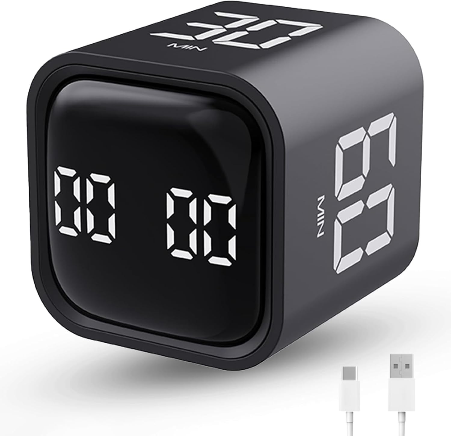 Productivity Timer Flip Gravity Sensor Cube Timer Countdown & Countup,Mute & Vib
