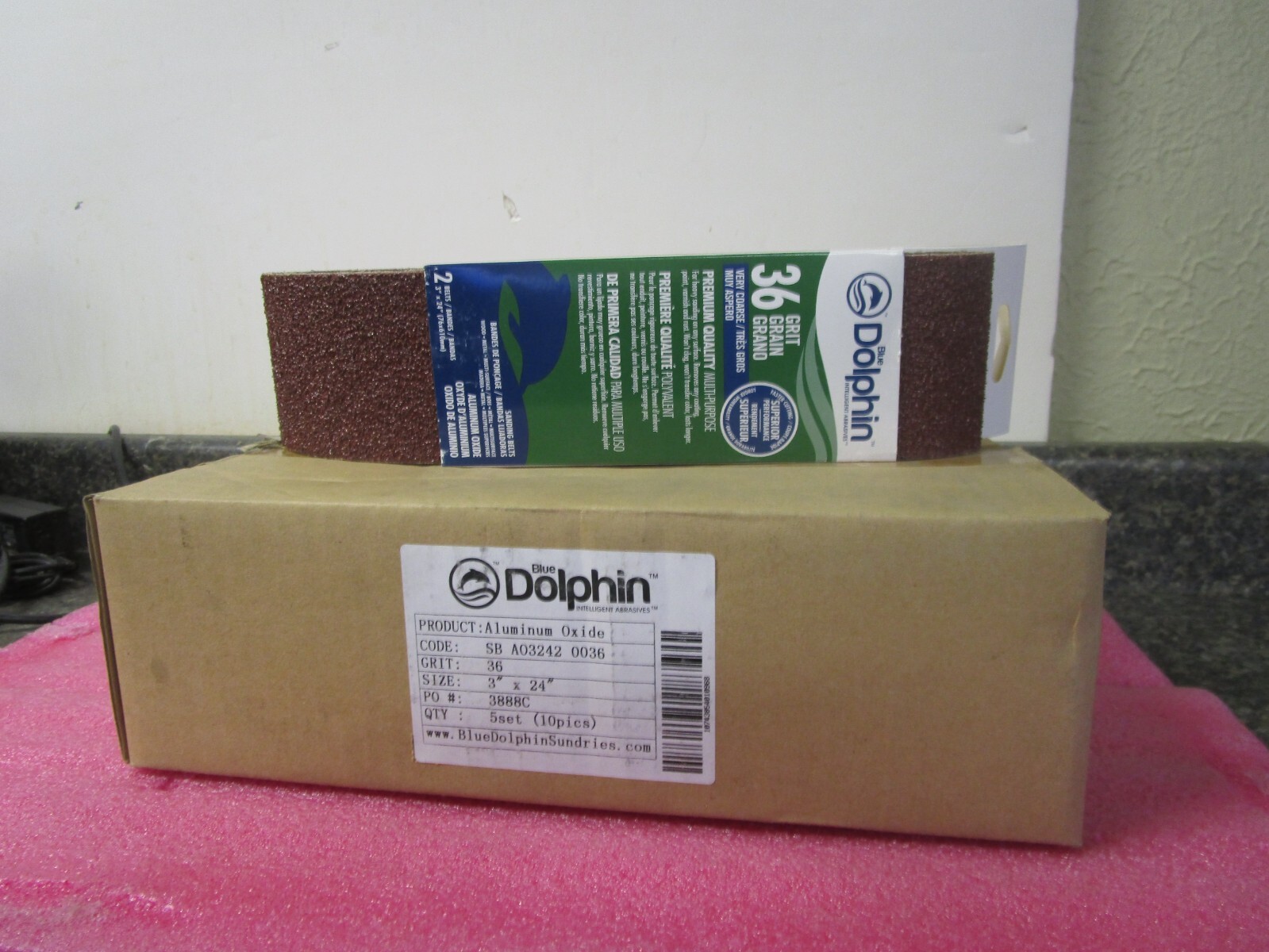 Qty (10) Blue Dolphin 120 Grit Premium Quality Aluminum Oxide Sanding Belt 3"x21