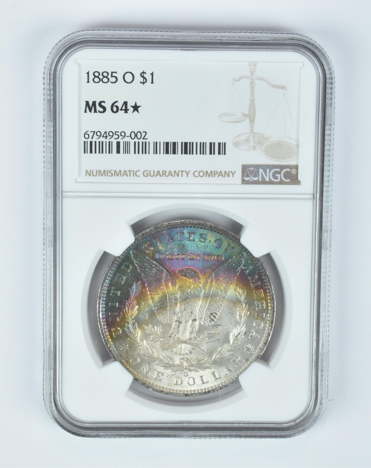 MS64 * STAR 1885-O Morgan Silver Dollar NGC Beautifully Toned *7451