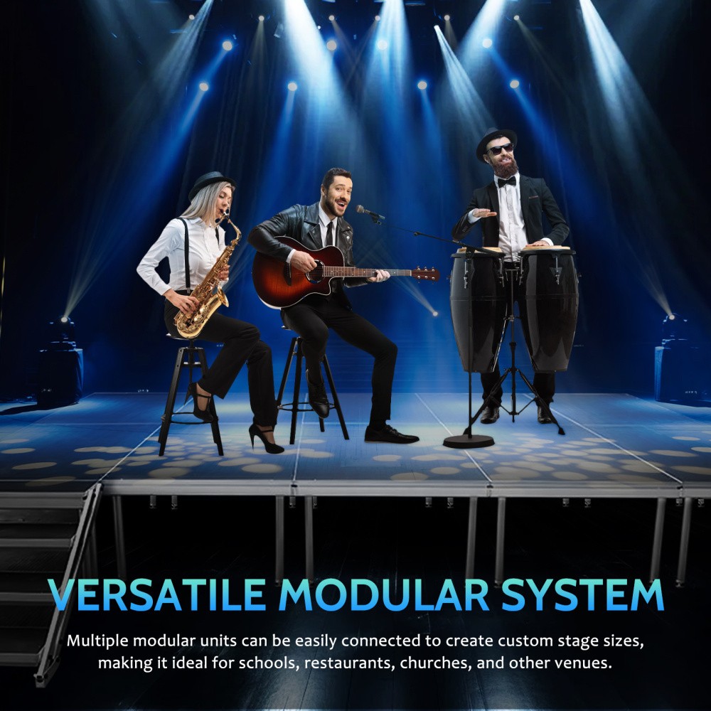 4FTX4FT Portable Riser Stage Kit System w/ 24"-40" Adjustable Height for School