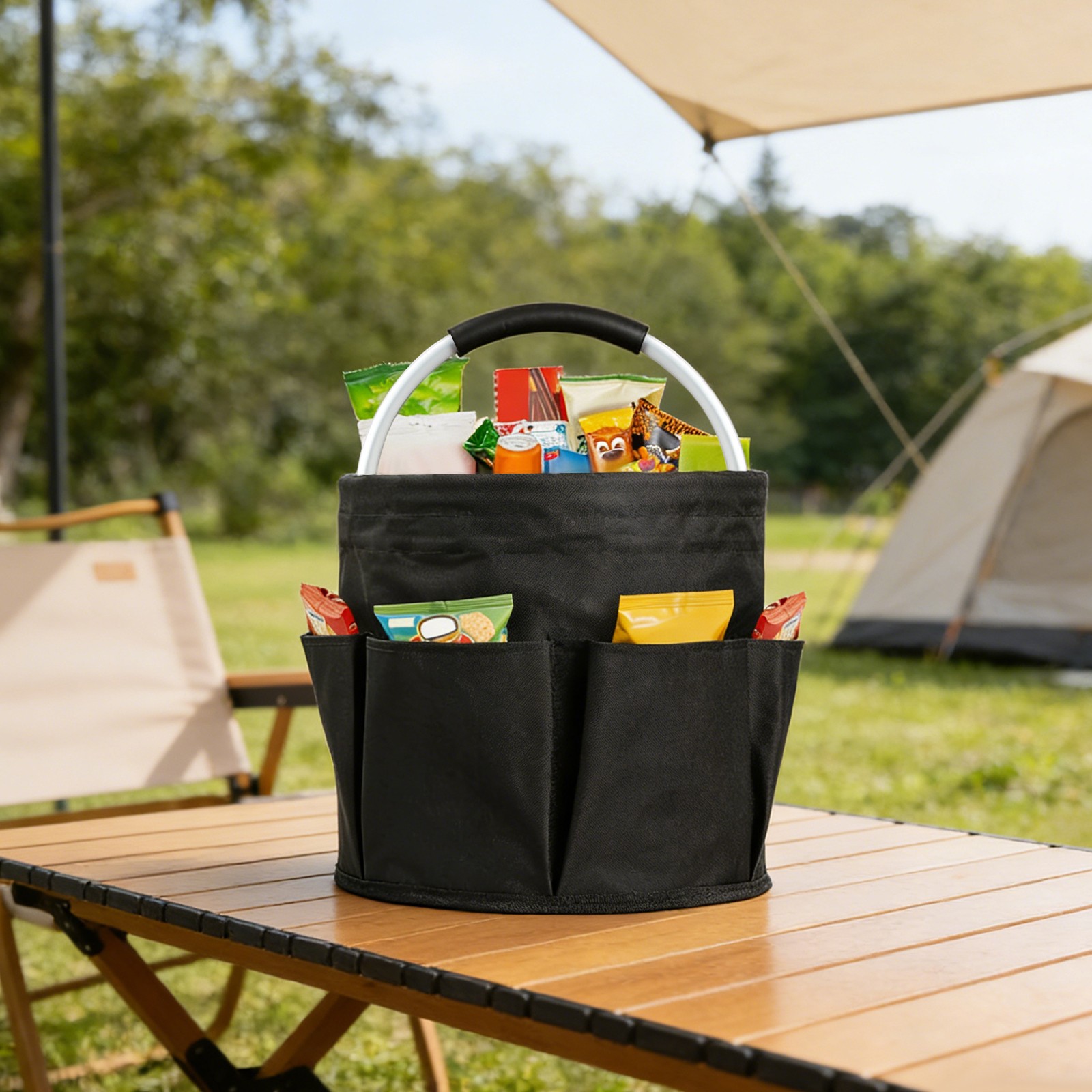 Foldable Cleaning Caddy, Portable Beach Basket, Multifunctional Storage Basket