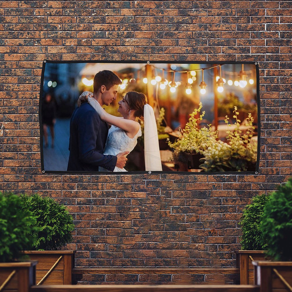 Portable Folding Projector Screen White Polyester Durable Home Theater Use