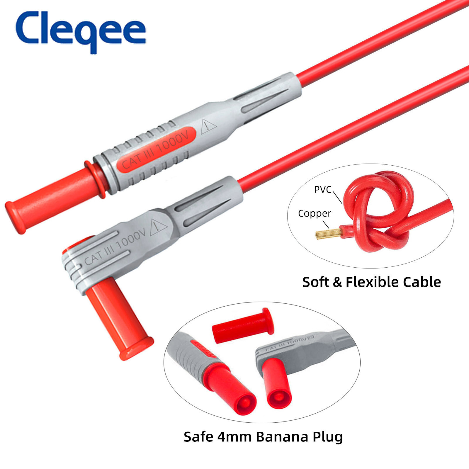 Back Probe Set Multimeter Test Leads Kit with Replaceable Probes Set Banana Plug