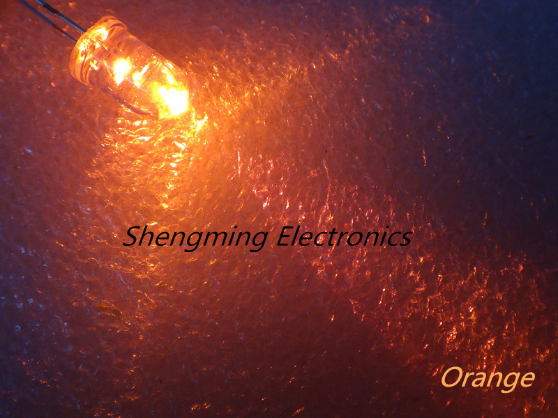 100pcs 5mm Round Orange LED Light water clear