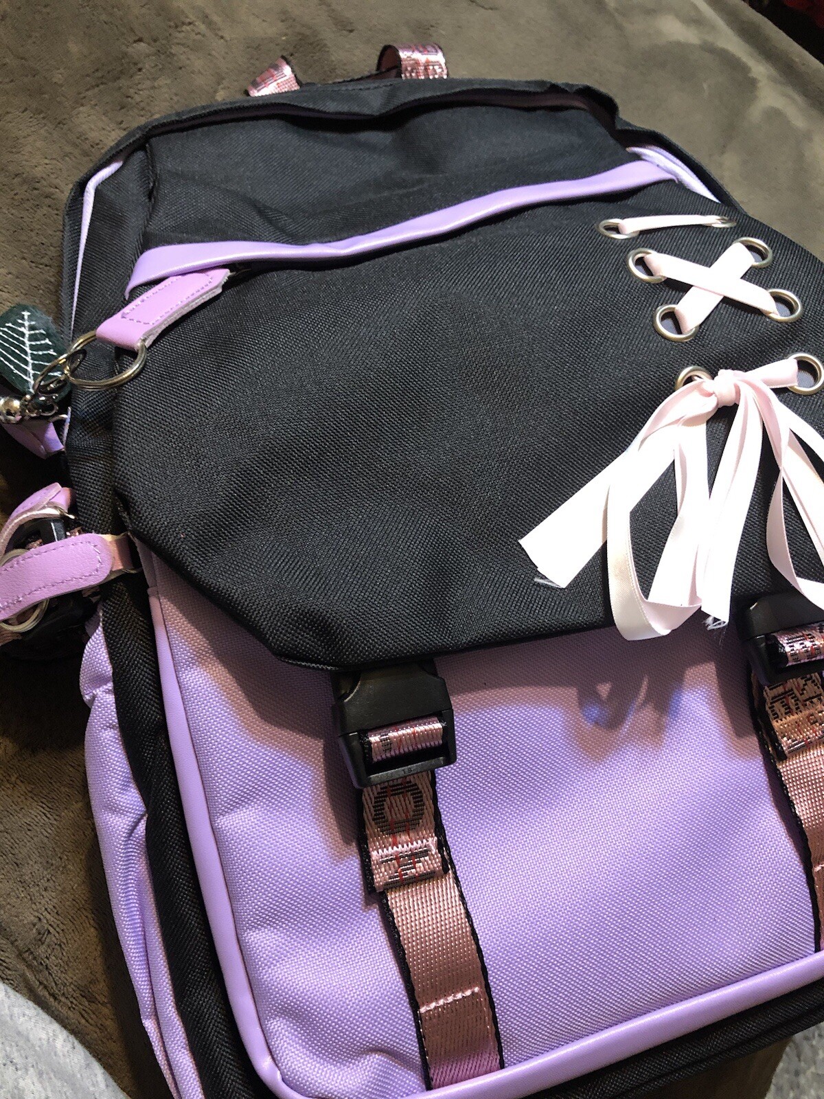 FENGDONG Durable Waterproof Travel Large Laptop Backpack 17.3 Purple -NEW