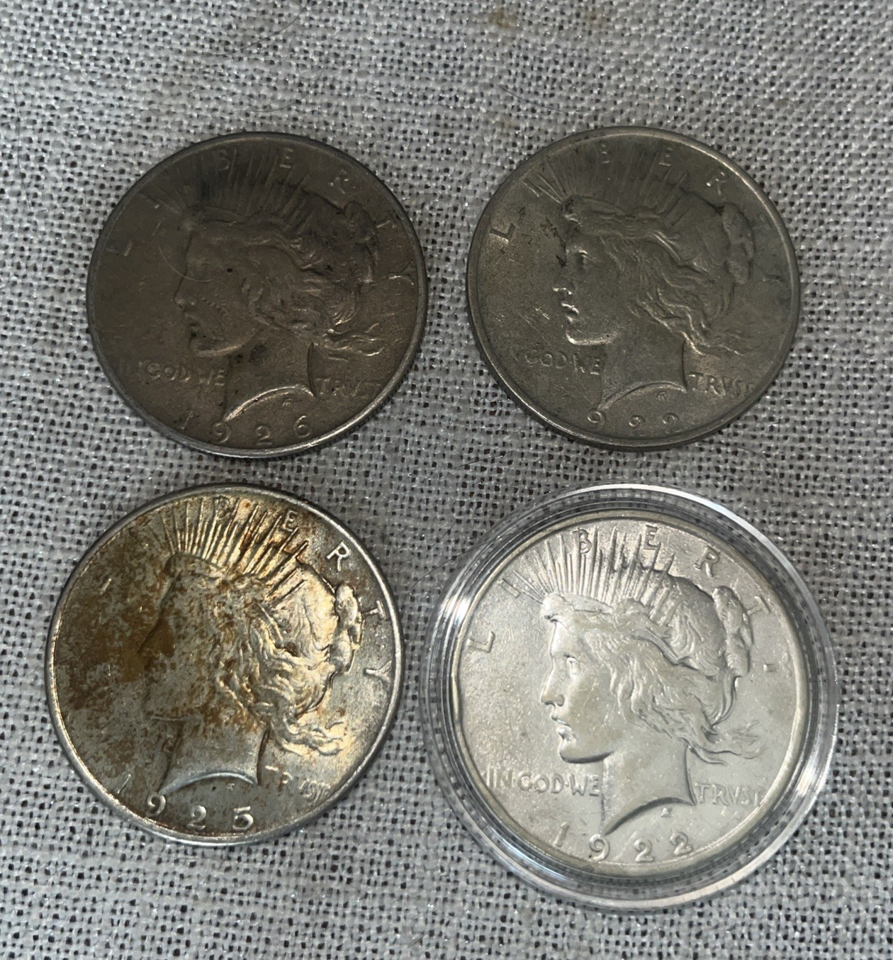 Peace Silver Dollar Lot Of Four