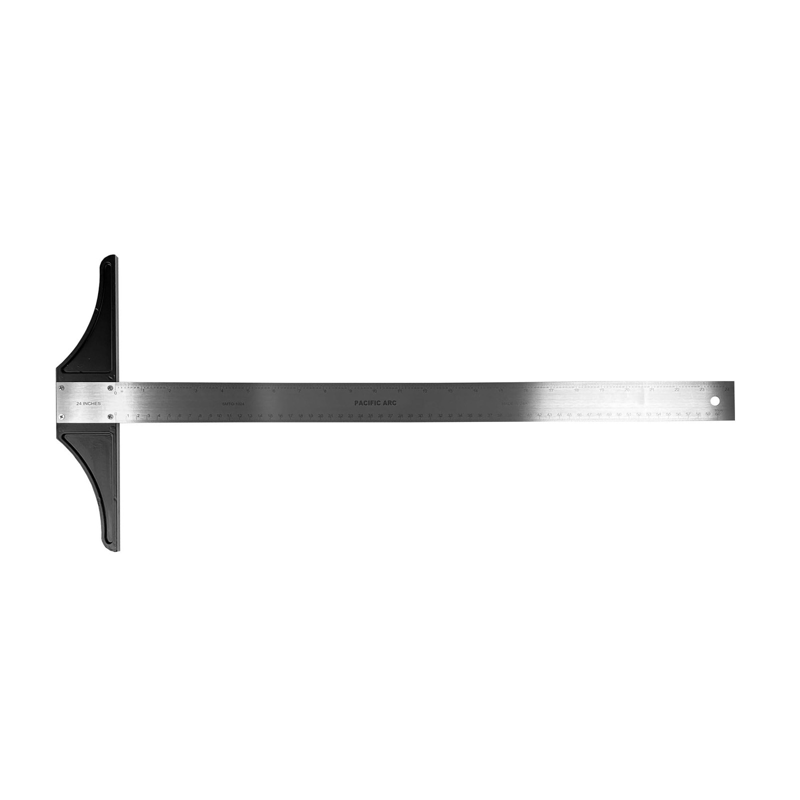 24 Inch T Square, Traditional Stainless Steel, Graduated Inch and Metric