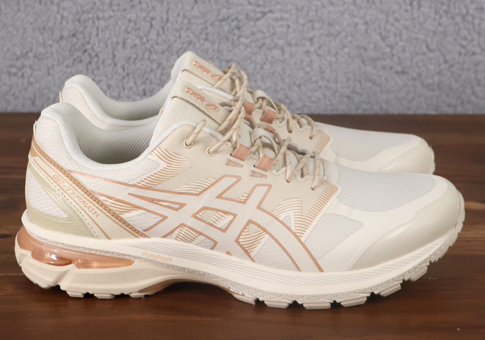 Asics Shoes Mens 8.5 Womens 10 Birch Gel Terrain FlyteFoam Running Neutral Trail