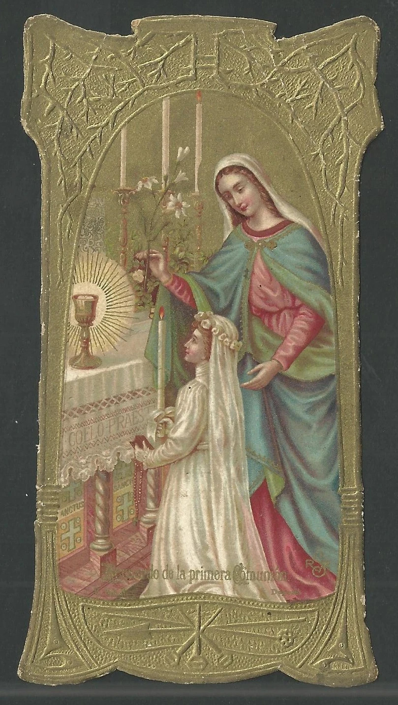 Holy card antique de la Virgin santino image pieuses estampa
