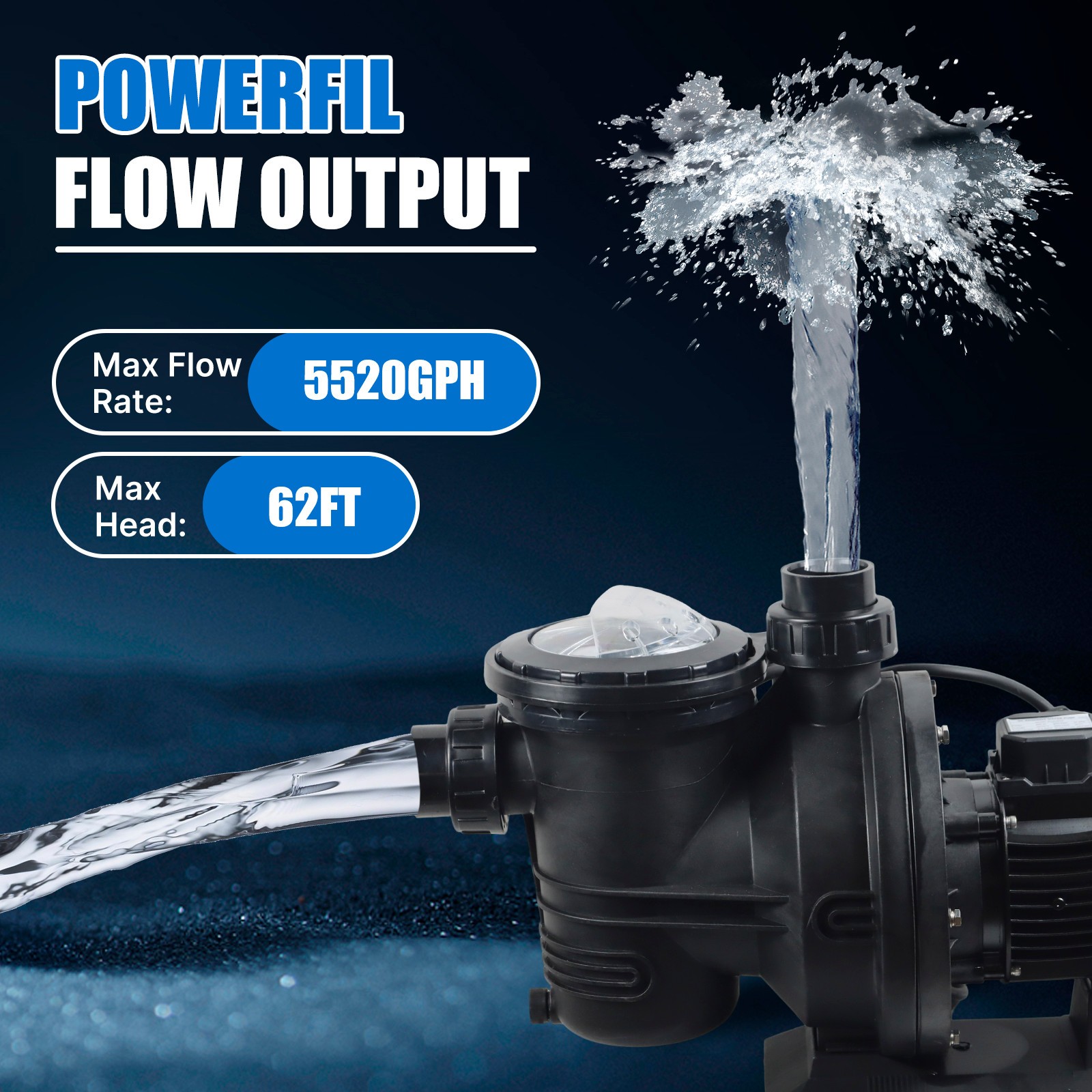900W Solar Hybrid Swimming Pool Pump Kits with AC/DC Auto-switching Controller