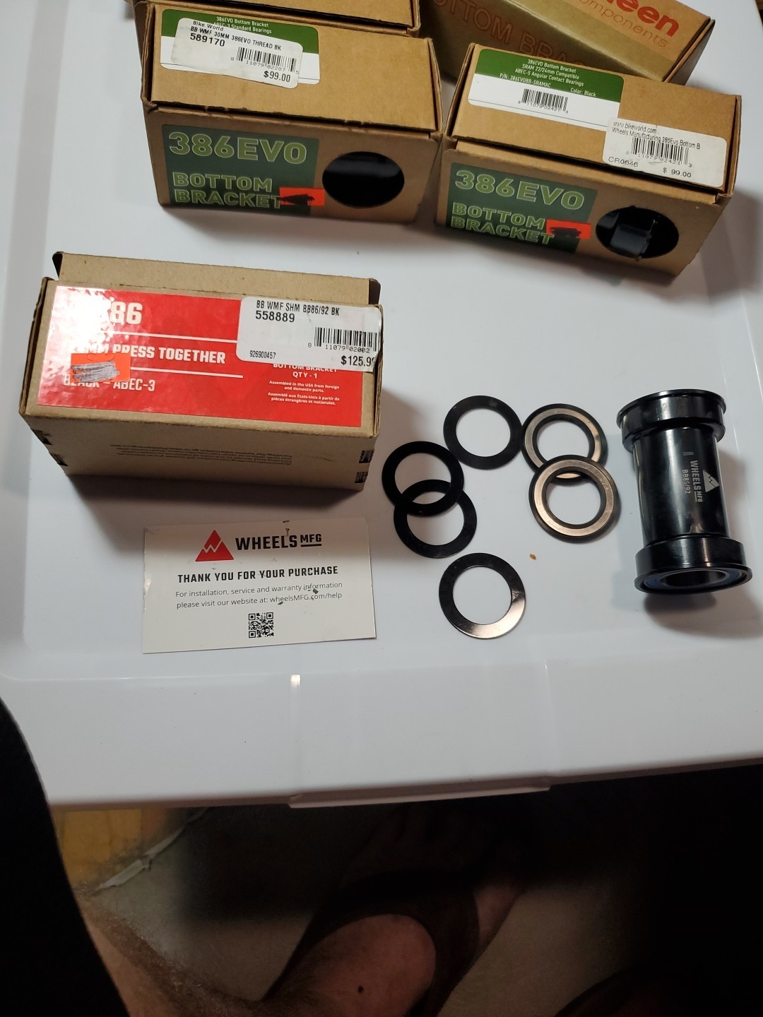 Wheels Manufacturing BB86/92 Bottom Bracket Press Fit 24mm spindle NOS