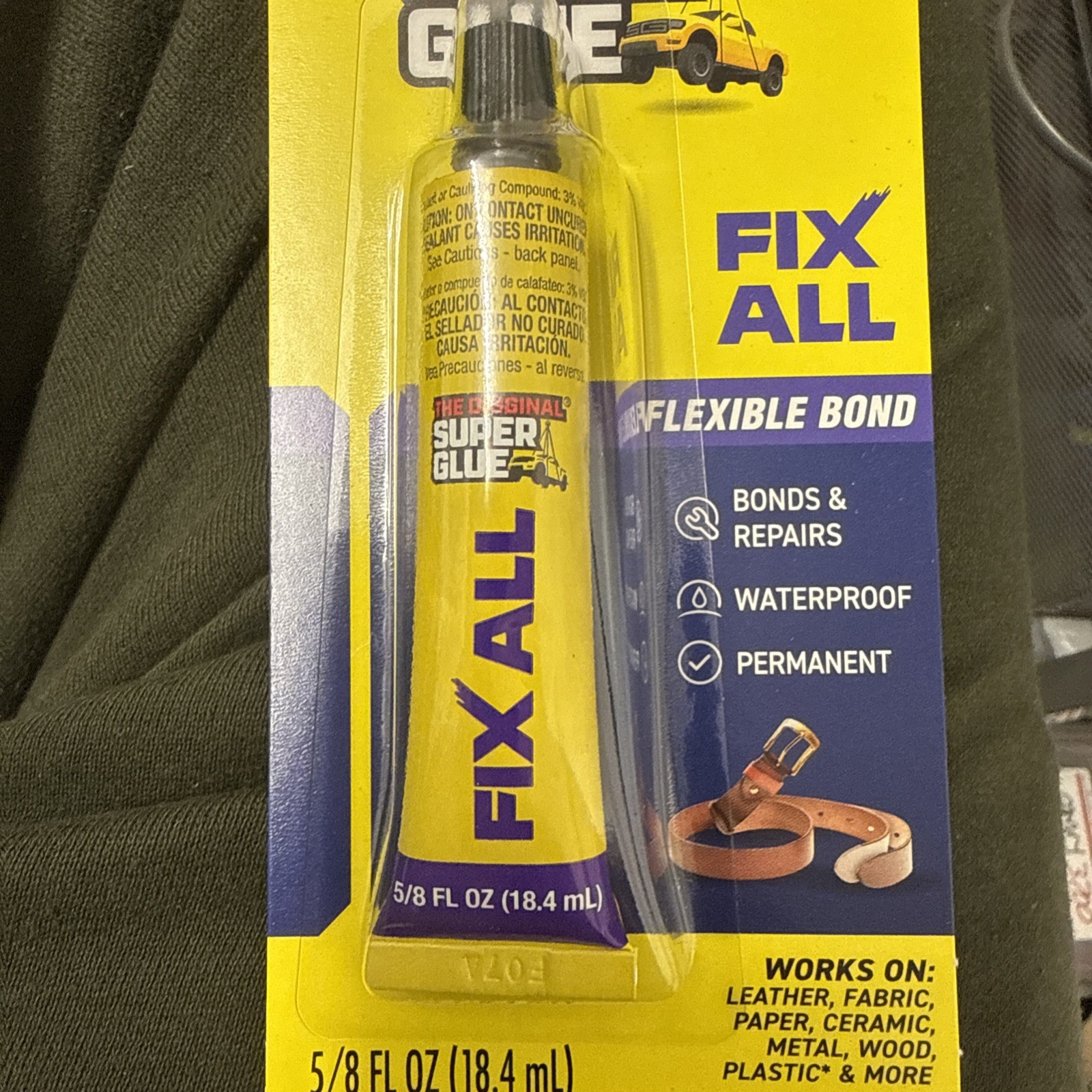 1 FIX ALL flexible ADHESIVE Super Glue repair rubber shoe vinyl leather crafting