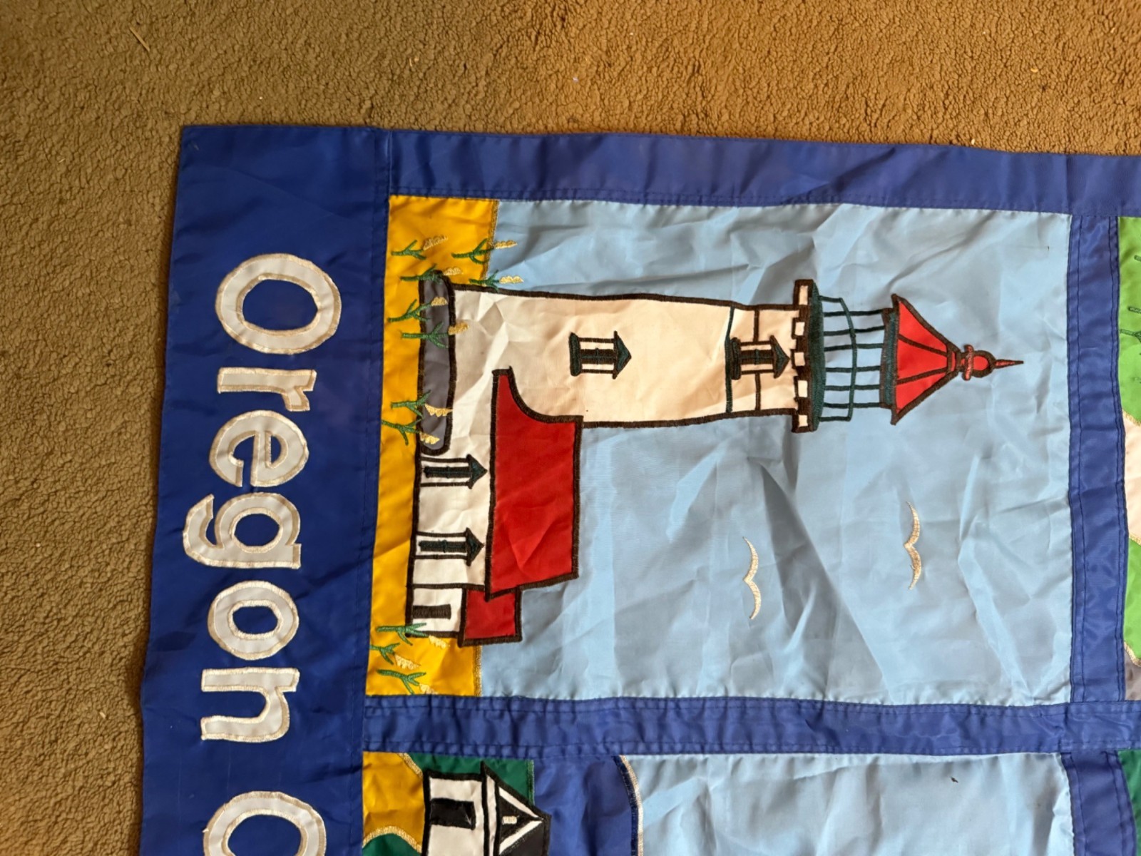 Oregon Coast Lighthouses Wall Hanging flag Quilt pattern Art READ