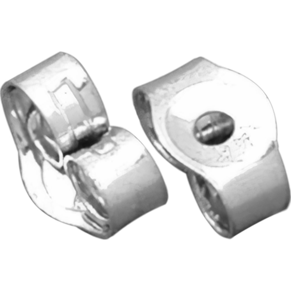 Pair 14K White Gold Safety Baby Earring Backs 2.5mm
