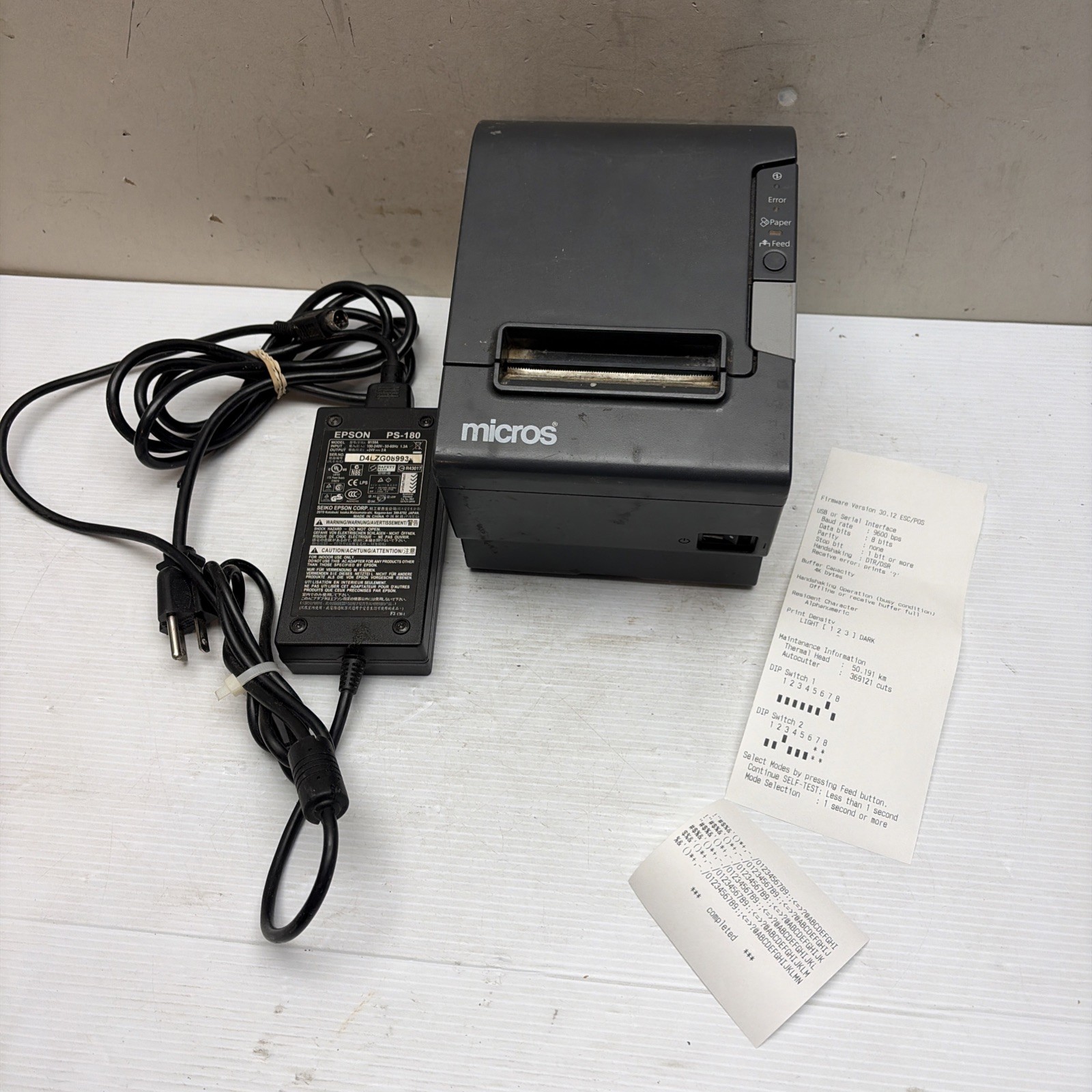 EPSON TM-T88V M244A POS THERMAL RECEIPT PRINTER + Power Supply