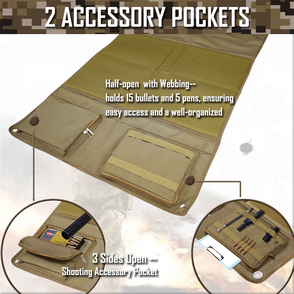 Portable Tactical Shooting Mat Waterproof Non-Slip Roll-up Shooter Range Pad