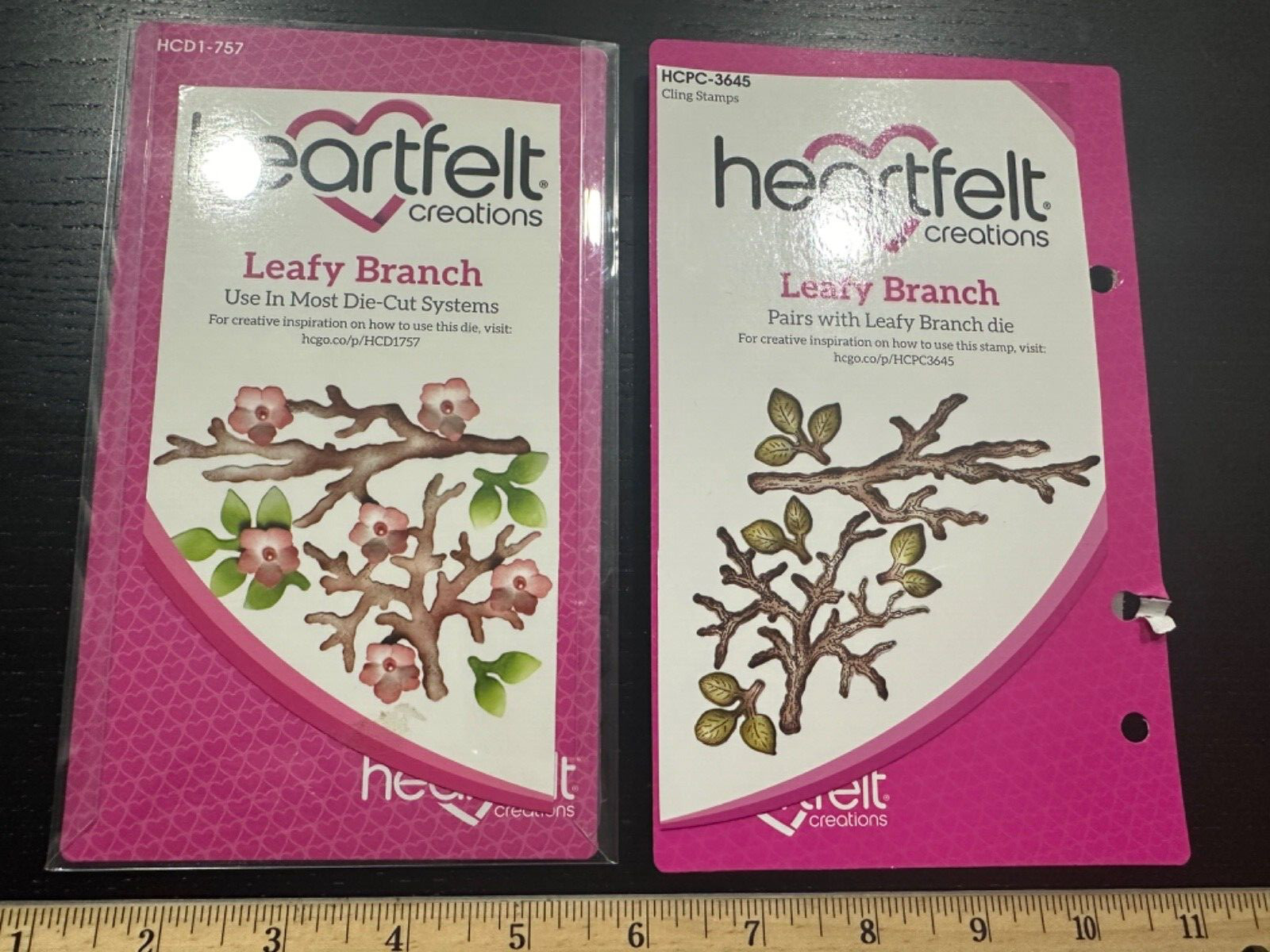 Heartfelt Creations - Leafy Branch - Cling Stamps And Die Set *used*