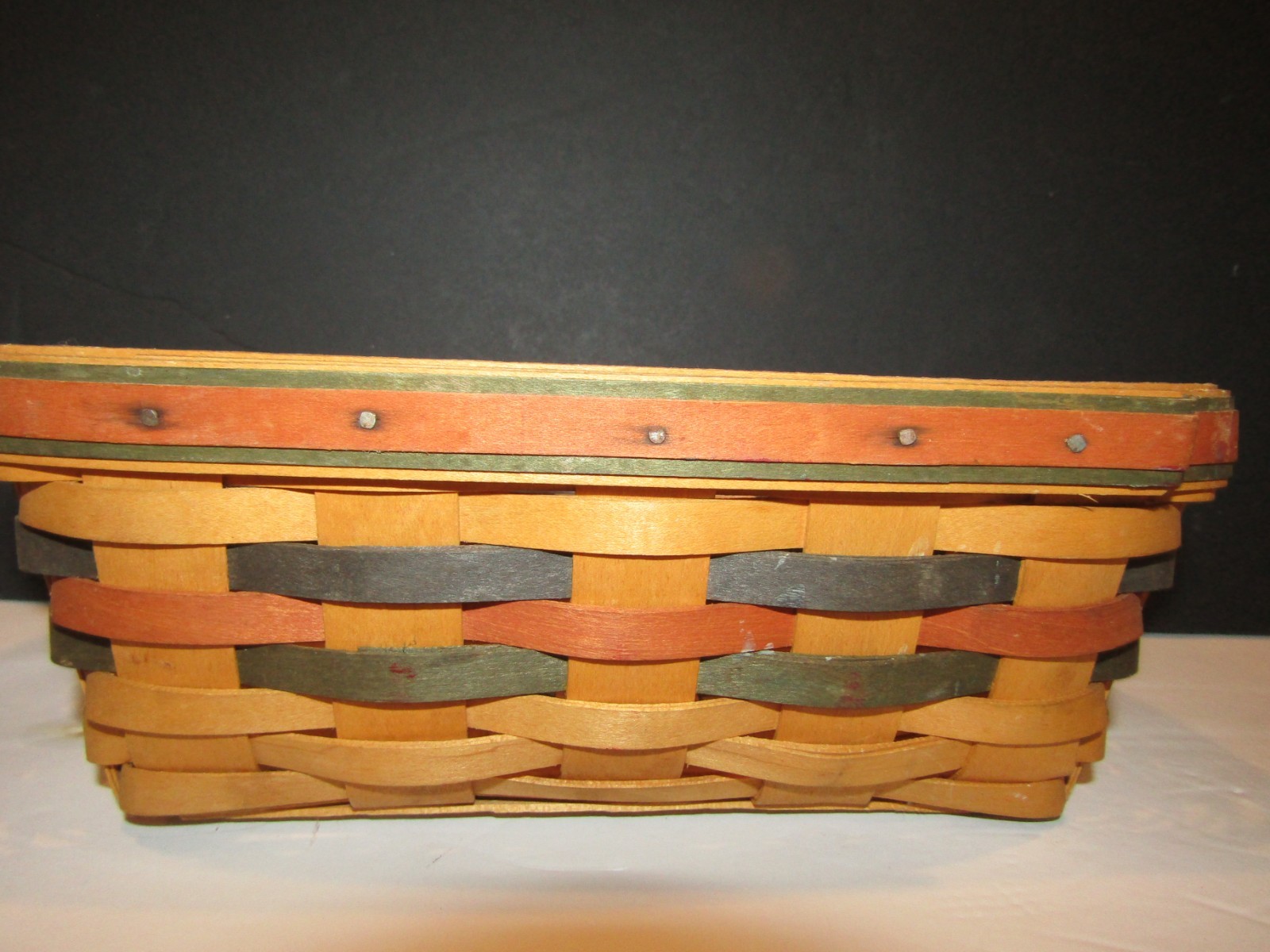 LONGABERGER 1998 Autumn Colors 10" X 6.25” X 3.5" HANDWOVEN BASKET