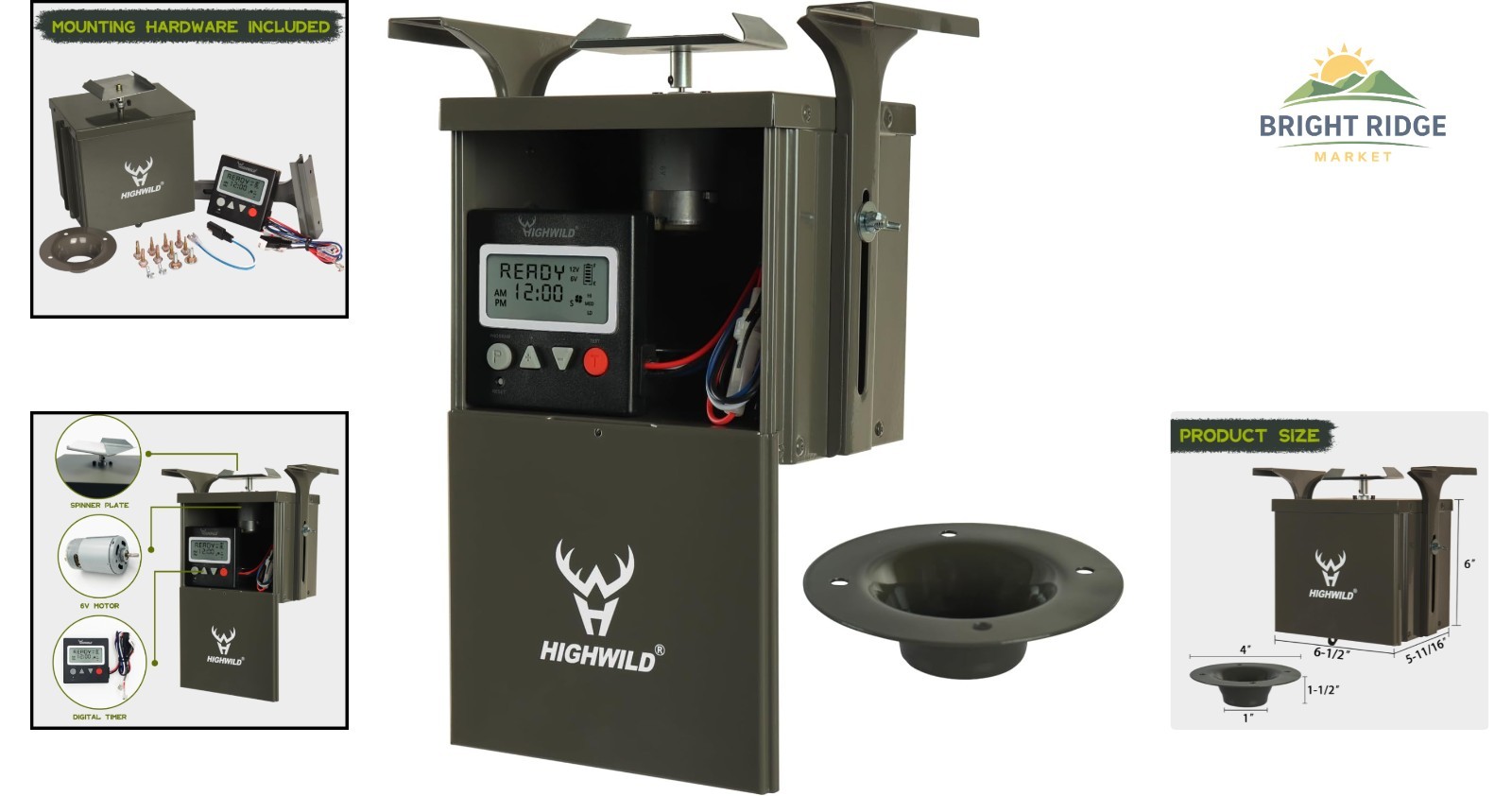 Digital Timer and Motor for Deer Feeder with Adjustable Feed Times and Durations