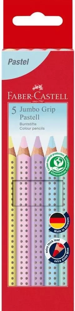 4005401109914 Kredki Jumbo Grip pastel 5 kolorów FABER CASTELL Faber Castell