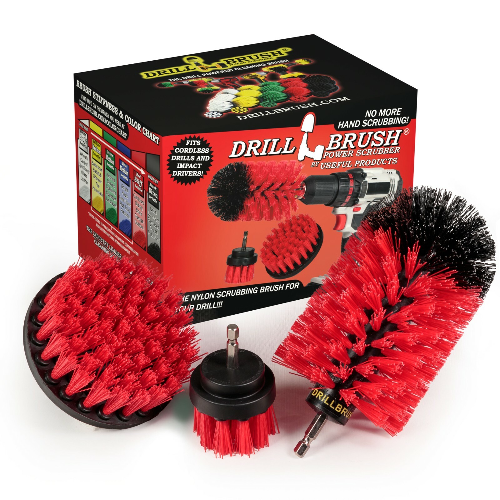 Outdoor Cleaning Drill Brushes - Garage Drill Brush Kit