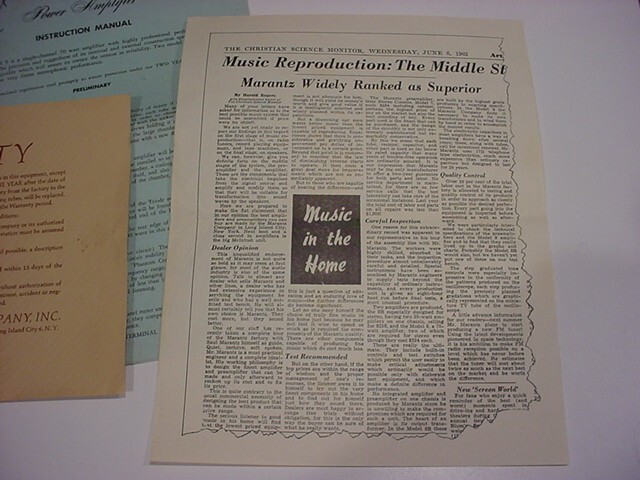 WOW! MARANTZ MODEL 9 factory parts and literature,instruction manual,MORE+++