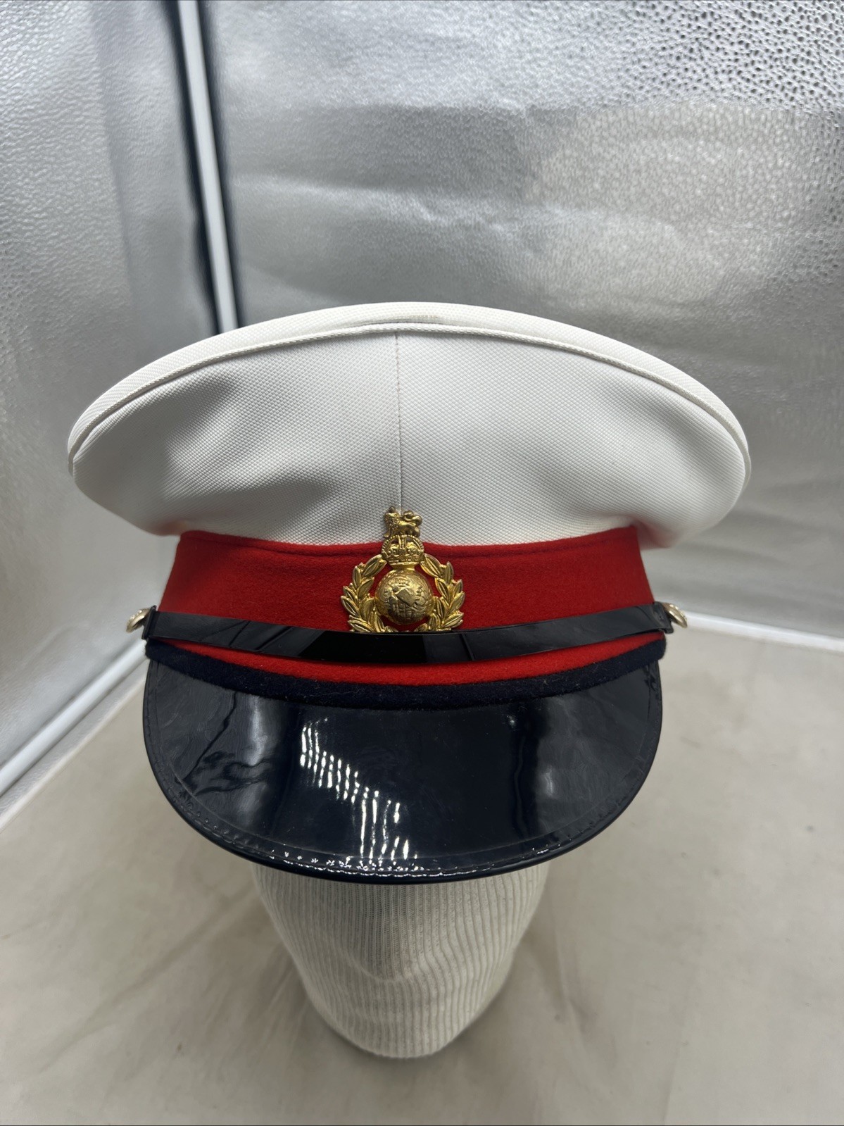 British Royal Marines Visor Hat White Top Size 60 (RF