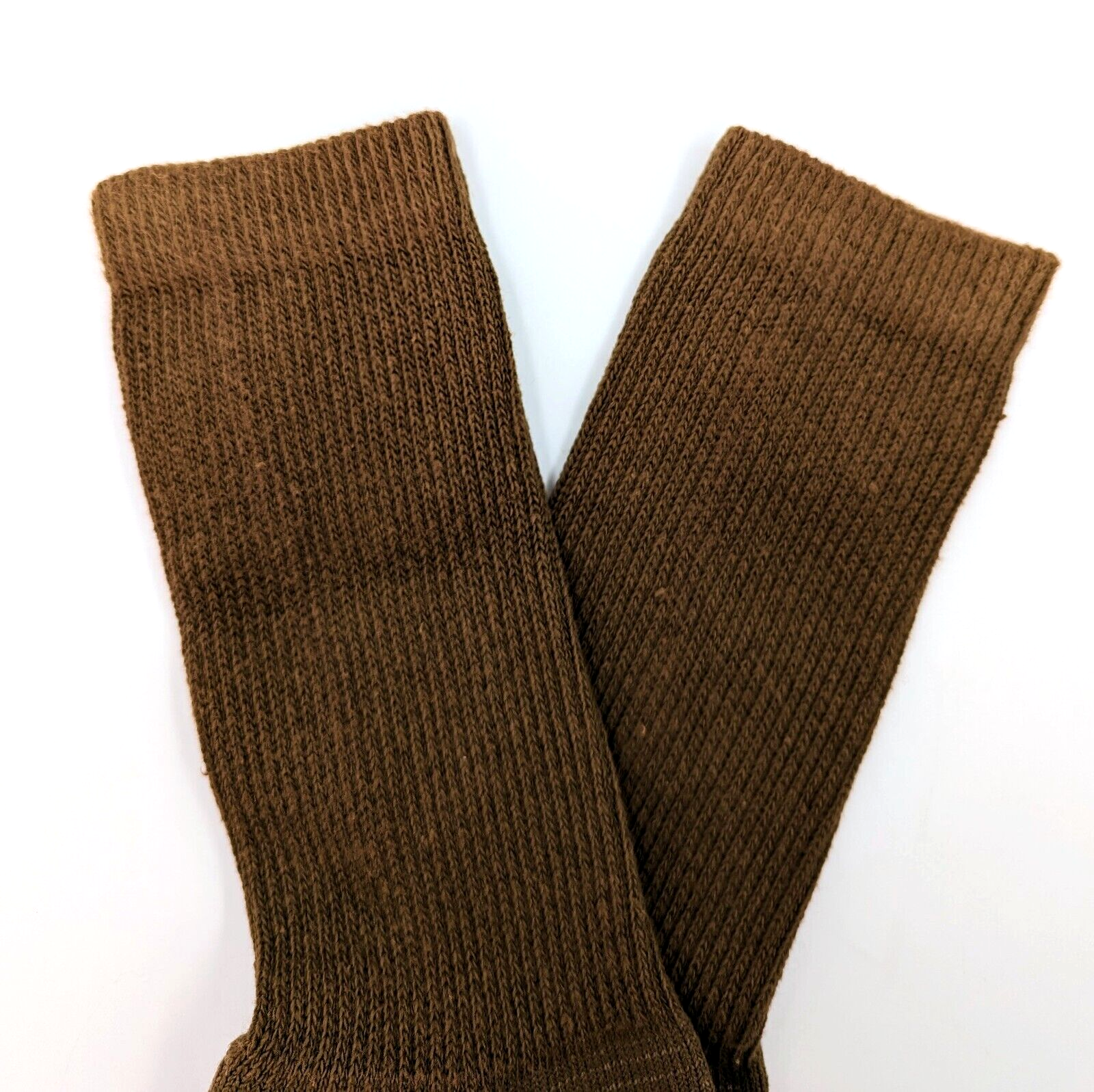 3 Pairs XS Size 7-9 Brown Military Socks Crew Anti-Microbial Cotton Blend USA