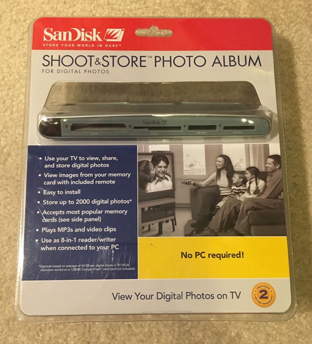 SanDisk Shoot Store Digital Photo Album TV Direct Viewing Memory Card Reader NEW