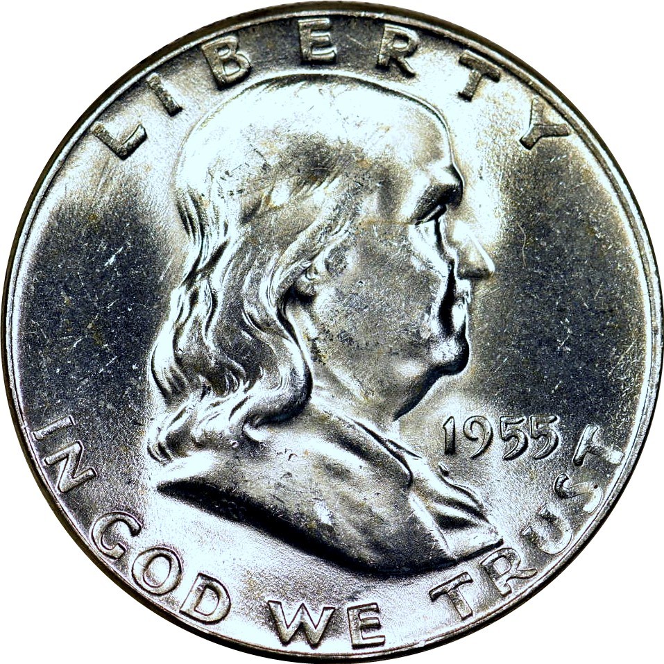 1955 Bugs Bunny Unc FBL 50C Franklin Half Dollar Unc R19364