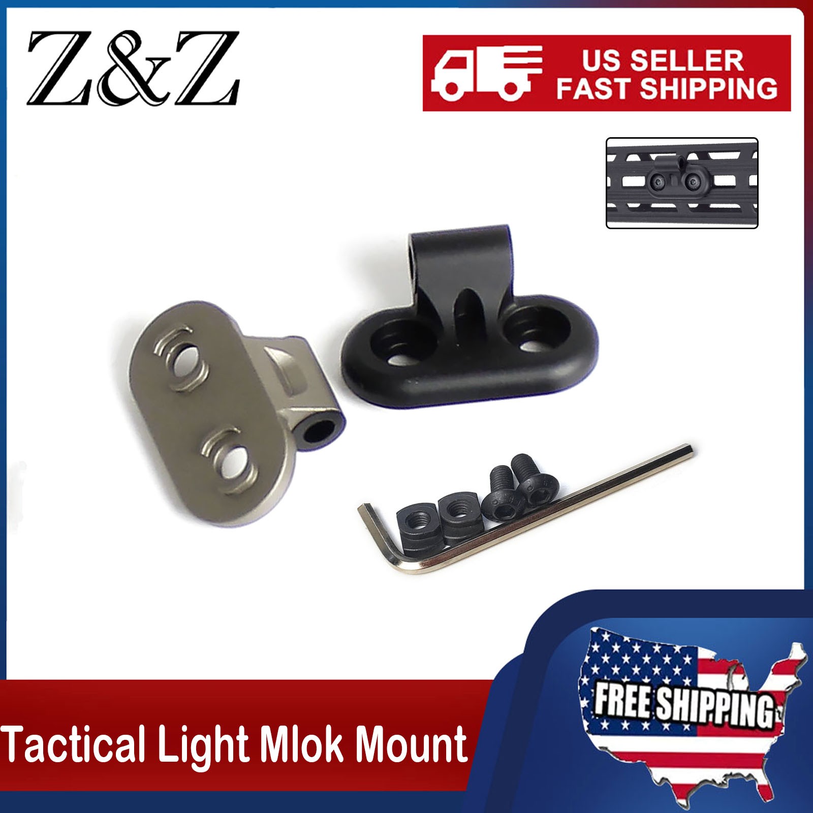 Tactical Mlok Mount For M340C M640DF Weapon Flashlight Mounting Fit MLOK Rail