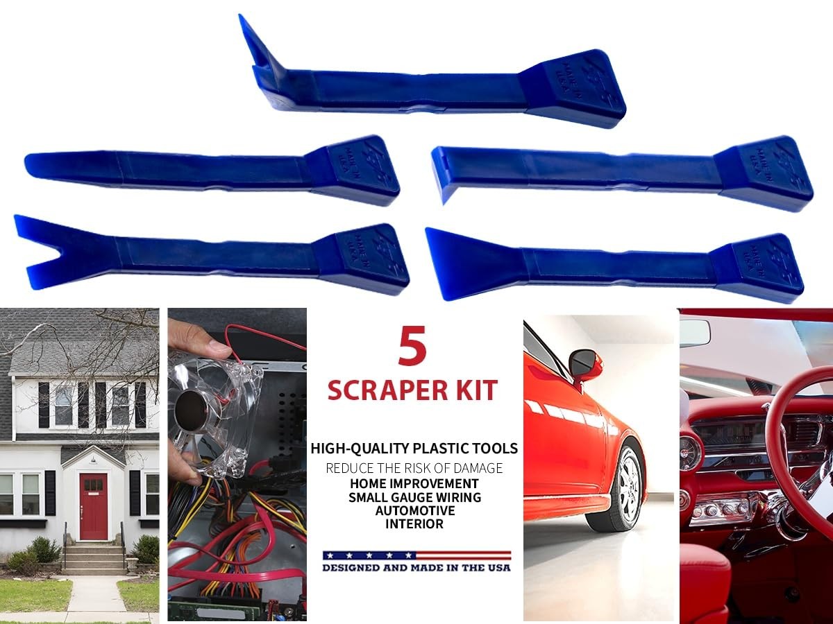 5-Piece Plastic Pry Tool Kit with F1 Case Medium Duty for Auto Trim