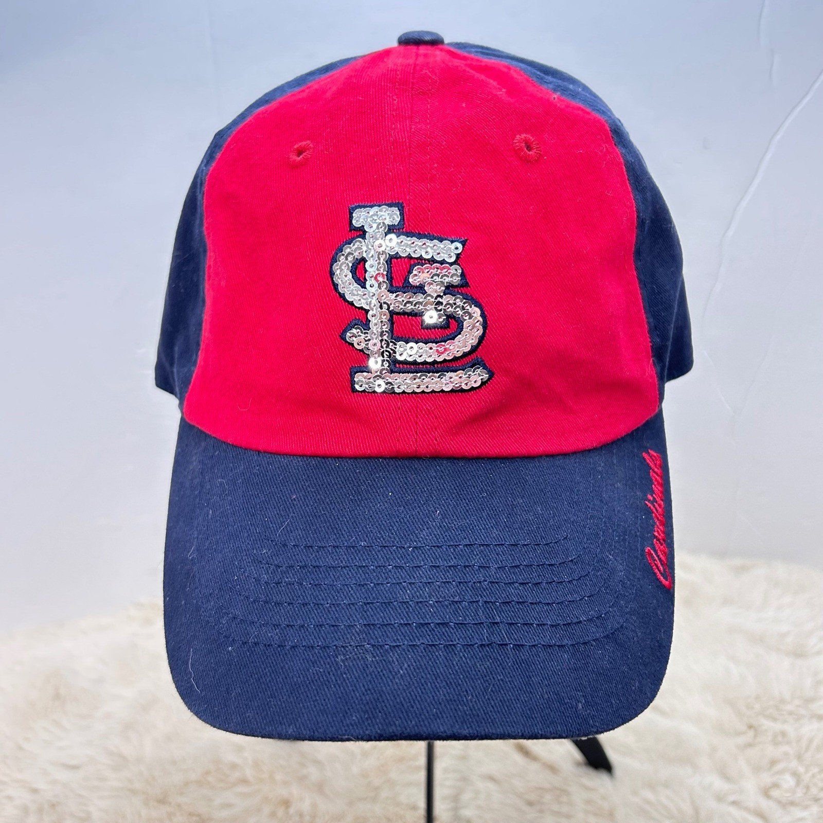St. Louis Cardinals Baseball Hat Cap MLB Fan Favorite Sequin Red Blue