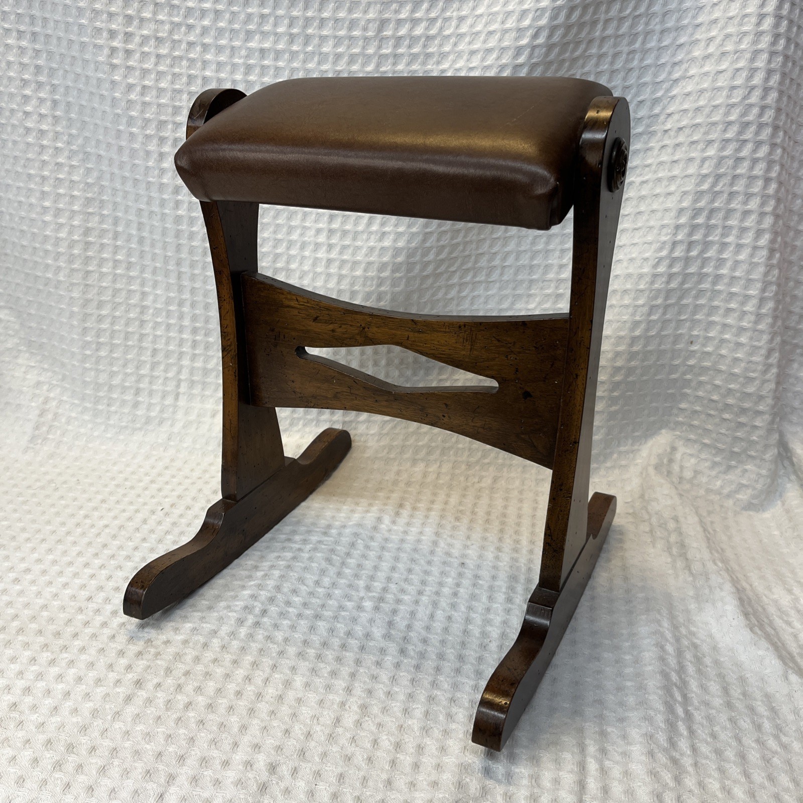 Erickson’s Interiors, Inc Minneapolis MN Gout Rocker Foot Stool Wood Leather