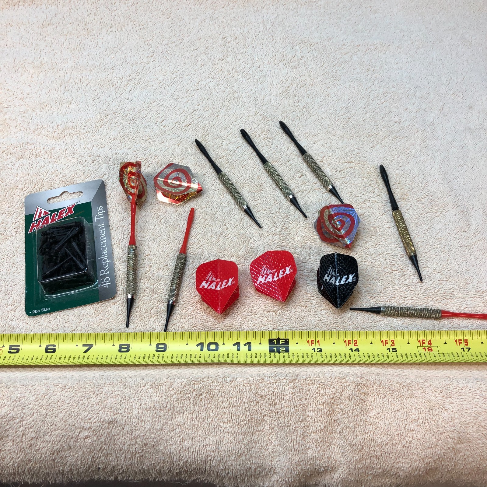 LOT OF HALEX PLASTIC TIP DARTS AND ACCESSORIES