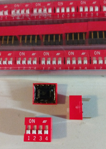 Lot of 100: E-Switch KAS1104E 4 Slide DIP Switches