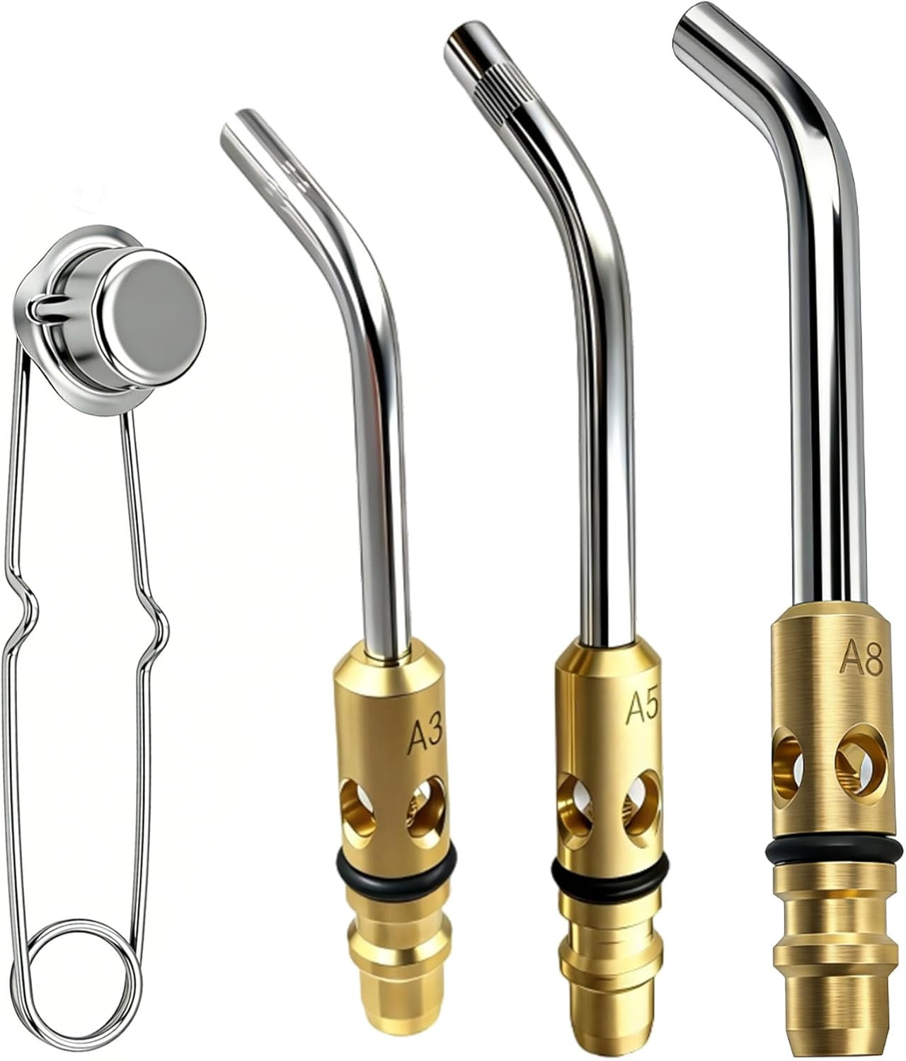 A3 A5 A8 Air Acetylene Torch Tip Kit, Acetylene Torch Tips Set, 3/16" 1/4" 5/16"